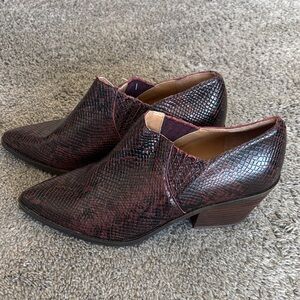 Lucky Brand Snakeskin Heeled Booties